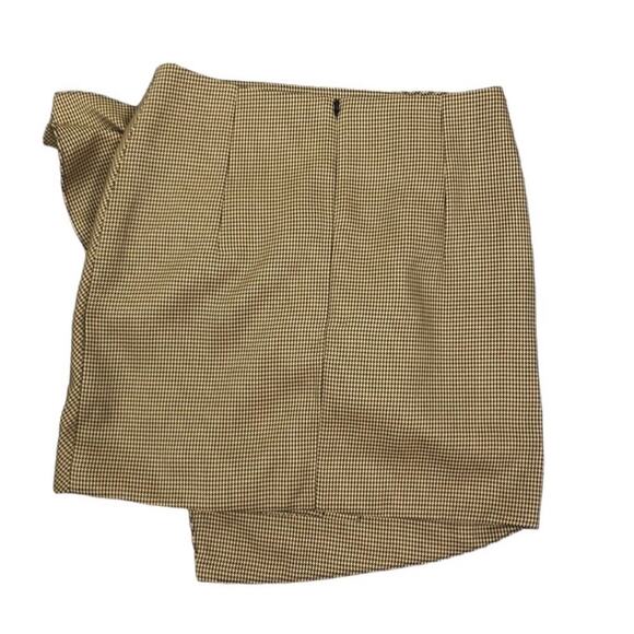 N12H Houndstooth Skirt S Exhibitionist Wrap Assym Ruffle Boho Fairy Acubi City - Picture 10 of 12